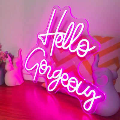 Hello Gorgeous Glowing Letter Led Neon Decorative Light