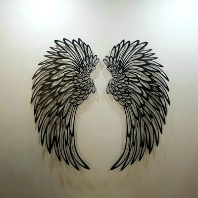 Carved Metal Wall Decor Art With Light Angel