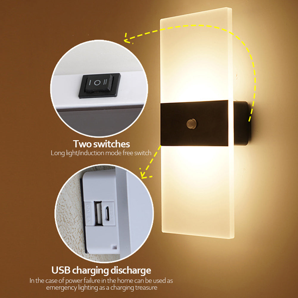 USB Rechargeable Wall Lights Home Indoor