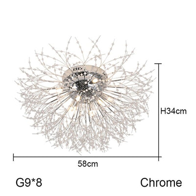 Nordic Minimalist Creative Wrought Iron Dandelion Chandelier Living Room Bedroom Dining Led Indoor Lighting Fixtures