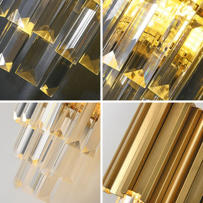 Modern Gold Luxury Crystal Wall Lamp Led Light E14 Bulbs for Bedroom Living Room Study Home Lighting Fixtures