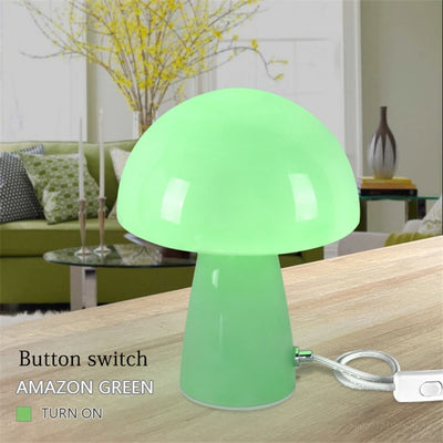 Modern LED Mushroom Table Lamp Stained Glass Lampshade Home Decor Lights Bedside Lamp Eye Protection Lamps Art Deco Lighting