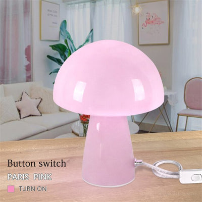 Modern LED Mushroom Table Lamp Stained Glass Lampshade Home Decor Lights Bedside Lamp Eye Protection Lamps Art Deco Lighting
