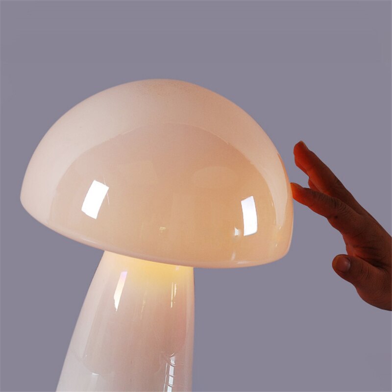Modern LED Mushroom Table Lamp Stained Glass Lampshade Home Decor Lights Bedside Lamp Eye Protection Lamps Art Deco Lighting
