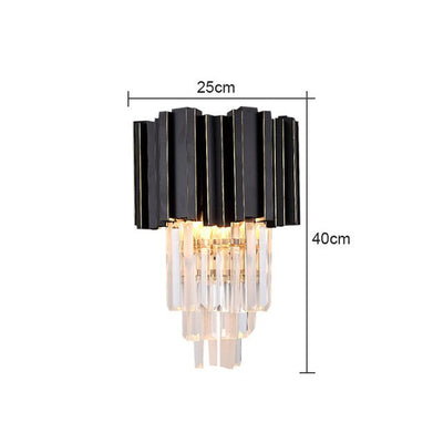 Modern Gold Luxury Crystal Wall Lamp Led Light E14 Bulbs for Bedroom Living Room Study Home Lighting Fixtures