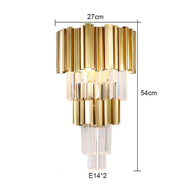 Modern Gold Luxury Crystal Wall Lamp Led Light E14 Bulbs for Bedroom Living Room Study Home Lighting Fixtures